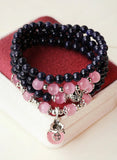 Sand Stone Beaded Bracelet with Gourd Accessories Gemstone Jewelry Gift