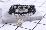 Sand Stone Beaded Opal Gemstone Bracelet with Gourd Accessories