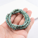 Burmese Jade Bean Green Three Circle Bracelet Jadeite Charm Bracelet