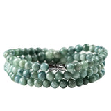 Burmese Jade Bean Green Three Circle Bracelet Jadeite Charm Bracelet