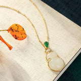 Chalcedony Hetian Jade Calabash Pendant Necklace Phnom Penh Inlaid