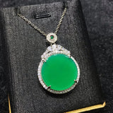 Chalcedony Round Pendant Agate Necklace for Women