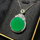 Chalcedony Round Pendant Agate Necklace for Women