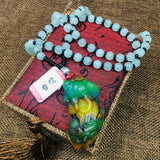 Colorful Stone Pendant Carved Good Fortune Beast Pendant