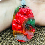 Colorful Stone Pendant Carved Phoenix Pendant