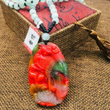Colorful Stone Pendant Carved Phoenix Pendant