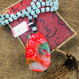 Colorful Stone Pendant Carved Phoenix Pendant