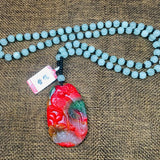 Colorful Stone Pendant Carved Phoenix Pendant