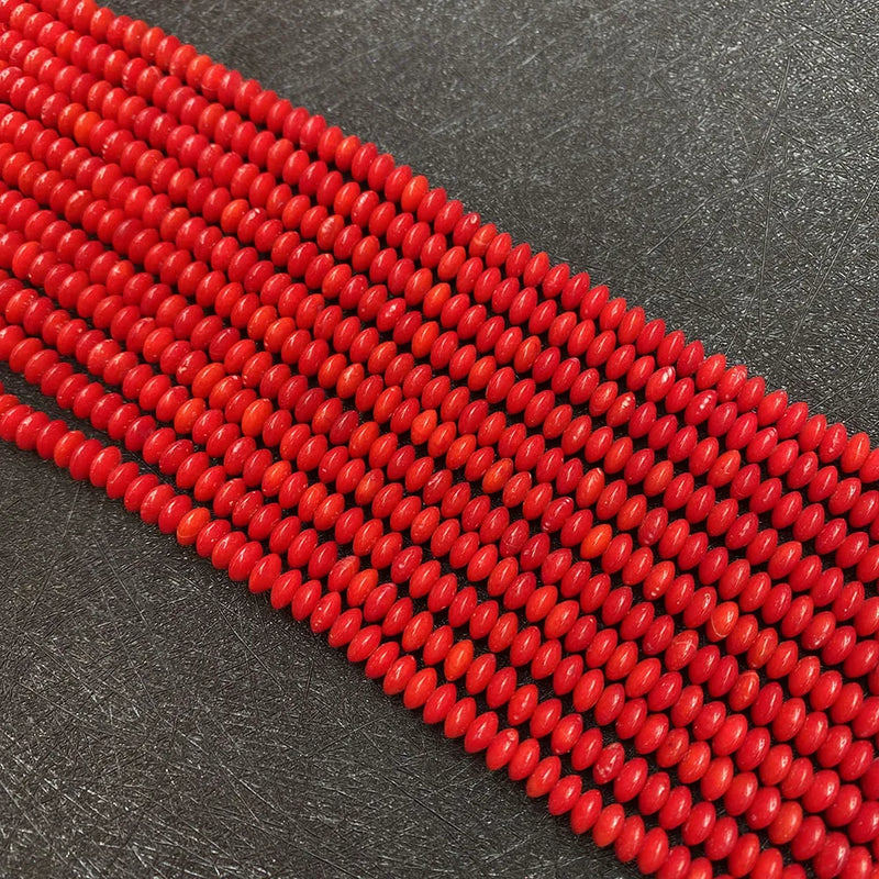 Natural Coral Beads Flat Round Shape Loose Beads for Jewelry Making