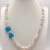 Purple Freshwater Pearl & Jade Heart Necklace