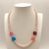 Purple Freshwater Pearl & Jade Heart Necklace