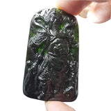 Dark Green Jade Guan Gong Pendant National Style Jewelry