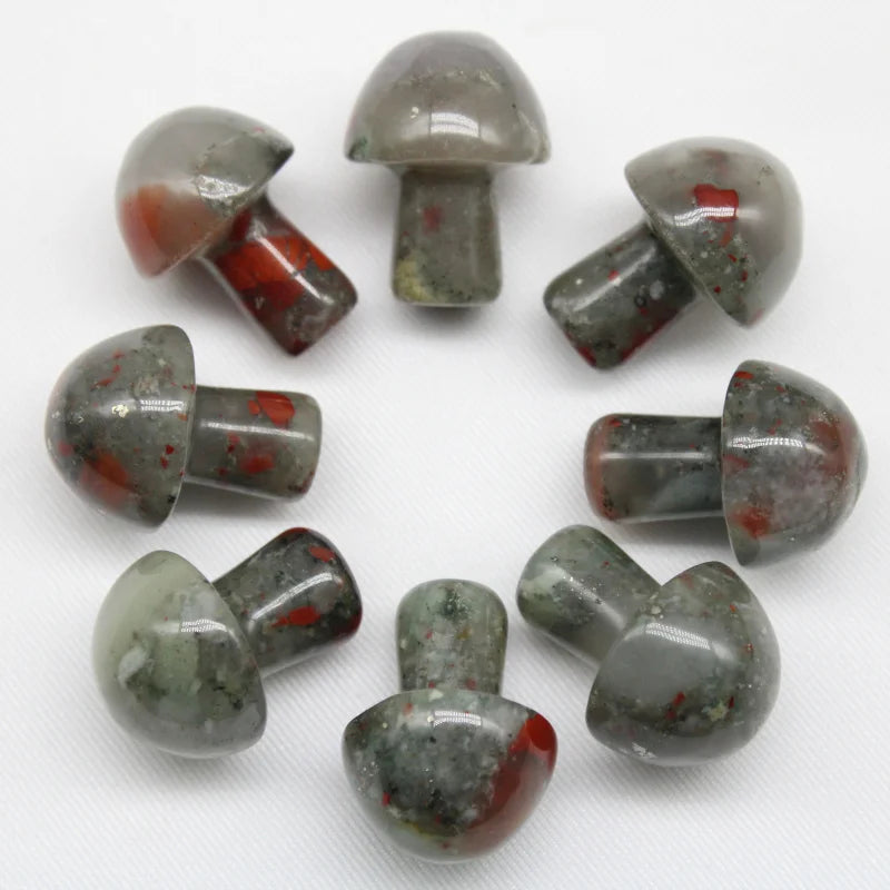 Dragon Bloodstones Mushroom Pendants for Jewelry Making 20pcs