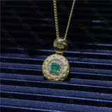 Natural Emerald Necklace 925 Silver Ladies Necklace