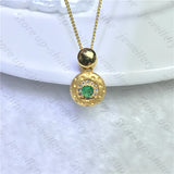 Natural Emerald Necklace 925 Silver Ladies Necklace