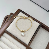 Fresh Water Pearl Bracelet Eco Brass 14k Real 2021