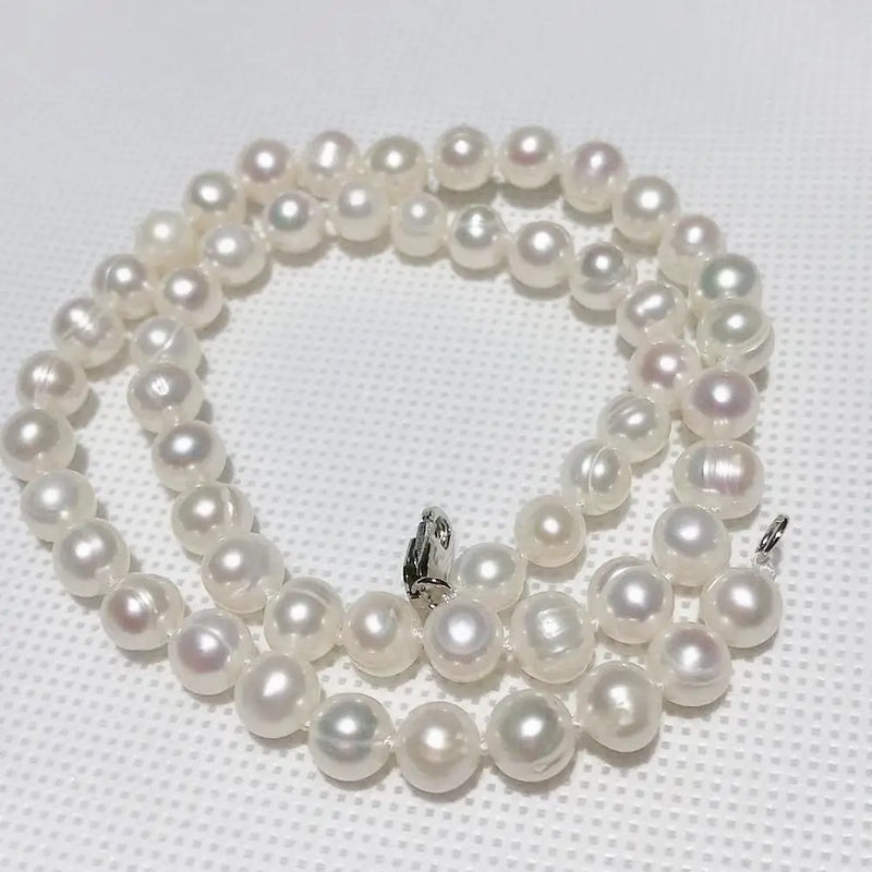 Pink Purple Multicolor Pearl Necklace 925 Sterling Silver Clasp