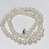 Pink Purple Multicolor Pearl Necklace 925 Sterling Silver Clasp