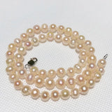 Pink Purple Multicolor Pearl Necklace 925 Sterling Silver Clasp