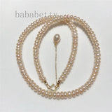 Freshwater Pearl 5-6MM Pink Purple Baroque Necklace