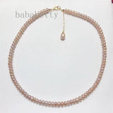 Freshwater Pearl 5-6MM Pink Purple Baroque Necklace