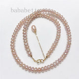Freshwater Pearl 5-6MM Pink Purple Baroque Necklace
