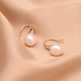 Natural Freshwater Pearl 925 Silver Earrings Classic Jewelry