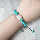 Baroque Pearl Charm Bracelet Reiki Lapis Malachite Chips Gemstone Strand
