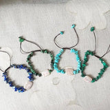 Baroque Pearl Charm Bracelet Reiki Lapis Malachite Chips Gemstone Strand