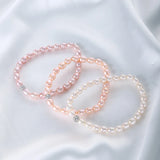 Freshwater Pearl Bracelet Rice-shaped Elastic Jewelry