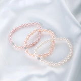 Freshwater Pearl Bracelet Rice-shaped Elastic Jewelry