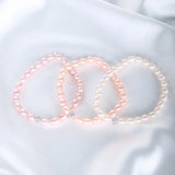 Freshwater Pearl Bracelet Rice-shaped Elastic Jewelry