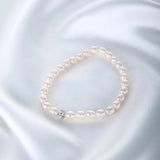 Freshwater Pearl Bracelet Rice-shaped Elastic Jewelry