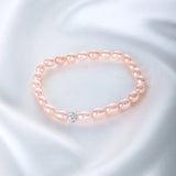 Freshwater Pearl Bracelet Rice-shaped Elastic Jewelry