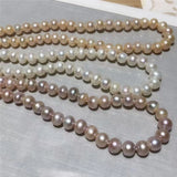 Freshwater Pearl Pink Purple Jades Cross Pendant Necklace