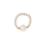 Freshwater Pearl Rose Flower 14K Filled Ladies Ring