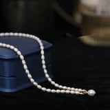 Freshwater Pearl Rice Grain Shape 5-6MM Necklace