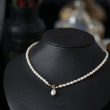 Freshwater Pearl Rice Grain Shape 5-6MM Necklace