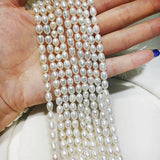 Freshwater Pearl Rice Grain Shape 5-6MM Necklace