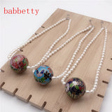 Freshwater Pearl Necklace with Cloisonne Pendant and Tibetan Silver Clasp