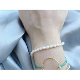 Freshwater Pearl Bracelet 5-6MM Rice Shape 925 Sterling Silver Clasp