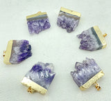 Amethyst Slice Druzy Pendant Charms for Jewelry Necklaces