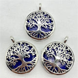 Tiger-eye Tree of Life Box Pendant Jewelry Making Necklace 8Pcs