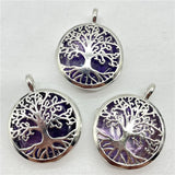 Tiger-eye Tree of Life Box Pendant Jewelry Making Necklace 8Pcs