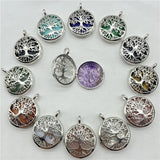 Tiger-eye Tree of Life Box Pendant Jewelry Making Necklace 8Pcs