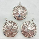 Tiger-eye Tree of Life Box Pendant Jewelry Making Necklace 8Pcs