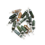 Indian Agate Pillar Point Pendulum Men Pendant Charms Necklace 24pcs