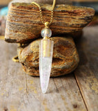 Gems Stone Quartz Essential Oil Diffuser Pendant Necklace