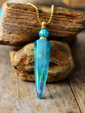 Gems Stone Quartz Essential Oil Diffuser Pendant Necklace