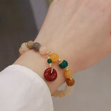 Natural Silk Stone Pendant Bracelet for Women - Retro Party Jewelry